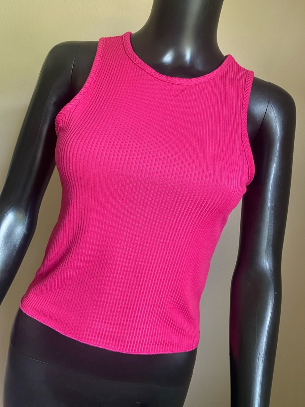 Olivia Rae Ribbed Tank in Fuchsia Pink